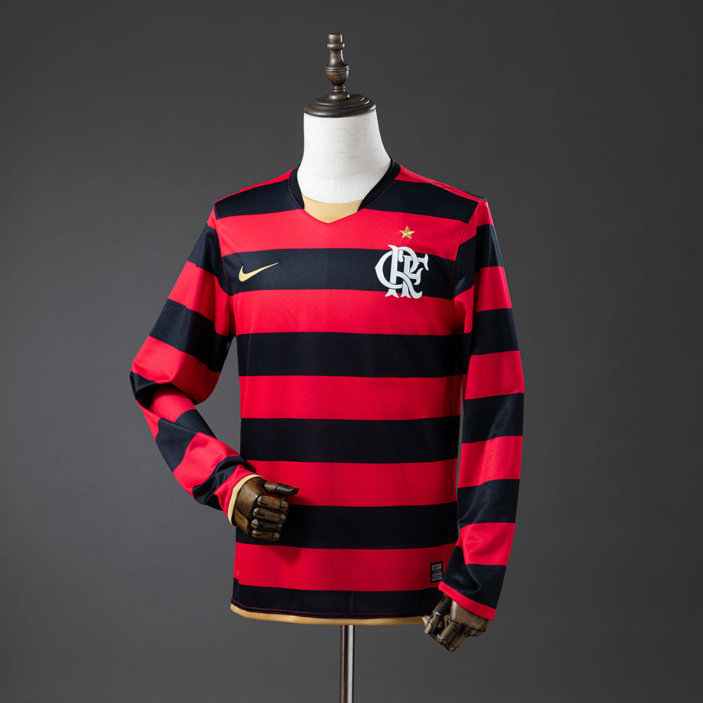 Camiseta Flamengo Retro Local 2008/09 Manga Larga