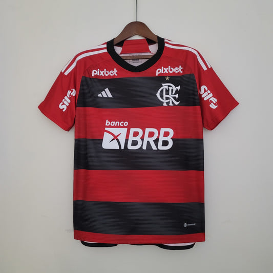 Camiseta Flamengo Local 2023/24 Con Patrocinadores
