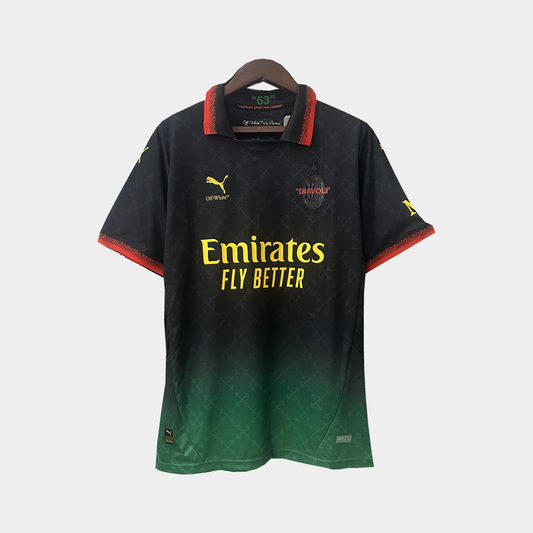 Camiseta AC Milan Cuarta Off-White Negra 2024/25