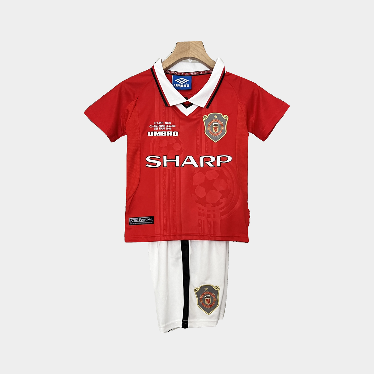Conjunto Infantil Manchester United Retro Final 1999