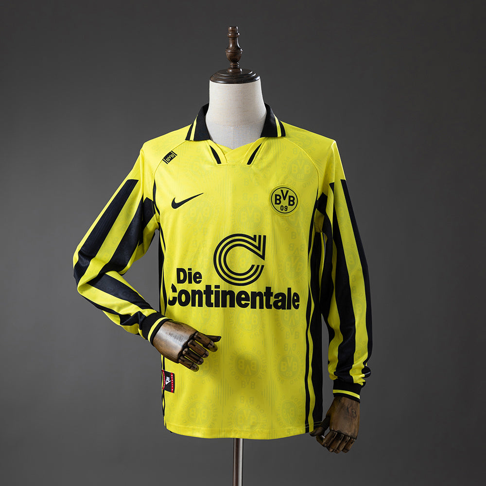 Camiseta Borussia Dortmund Retro Local 1996/97 Manga Larga