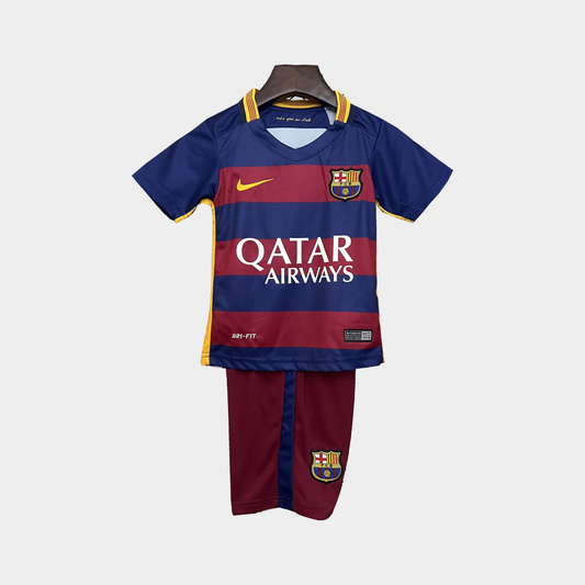 Conjunto Infantil Barcelona Retro Local 2015/16
