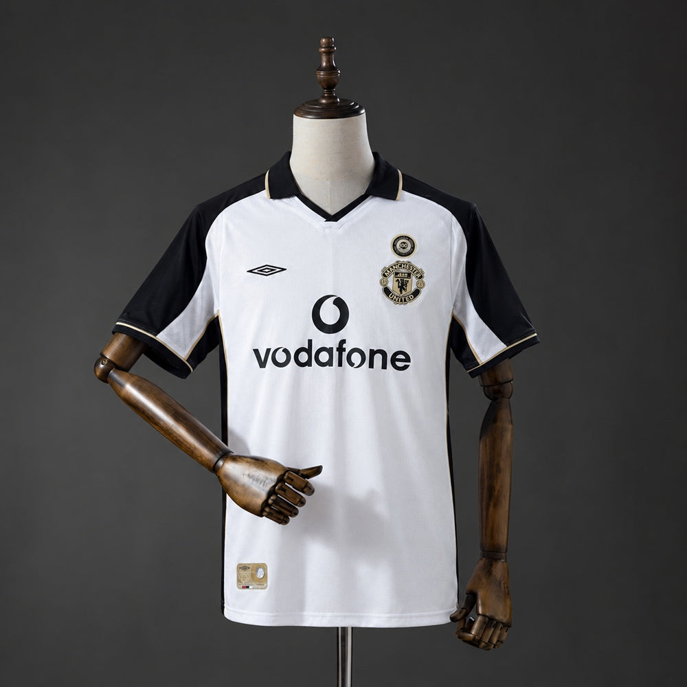 Camiseta Manchester United Retro Centenario Blanca 2001/02
