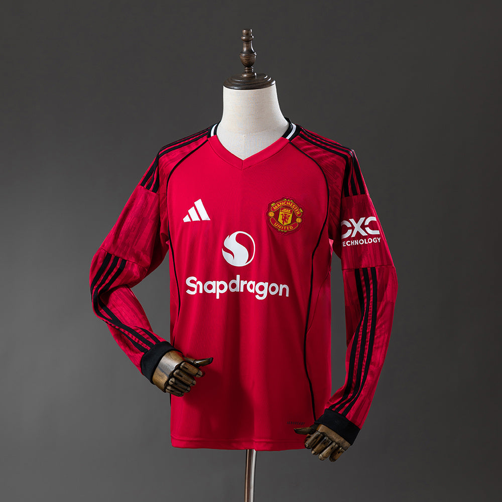 Camiseta Manchester United Local 2025/26 Manga Larga