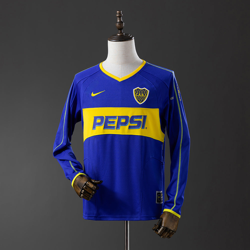 Camiseta Boca Juniors Retro Local 2003/04 Manga Larga