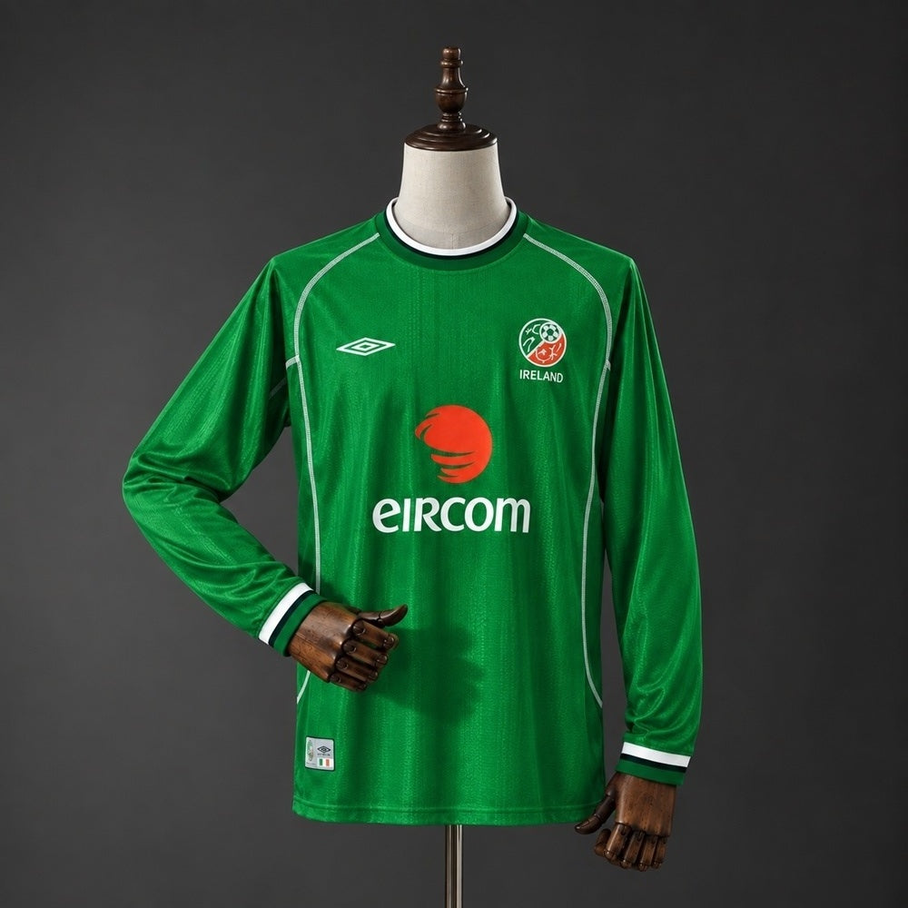 Camiseta Irlanda Local 2002 Manga Larga Retro