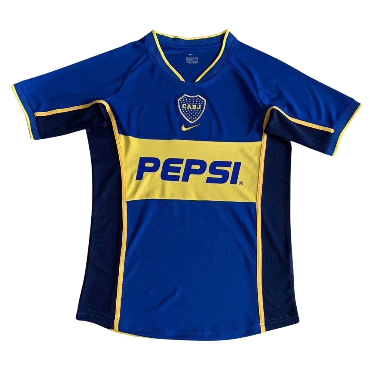 Camisa Retrô Boca Juniors 2002/2003 Azul e Amarela - Pepsi